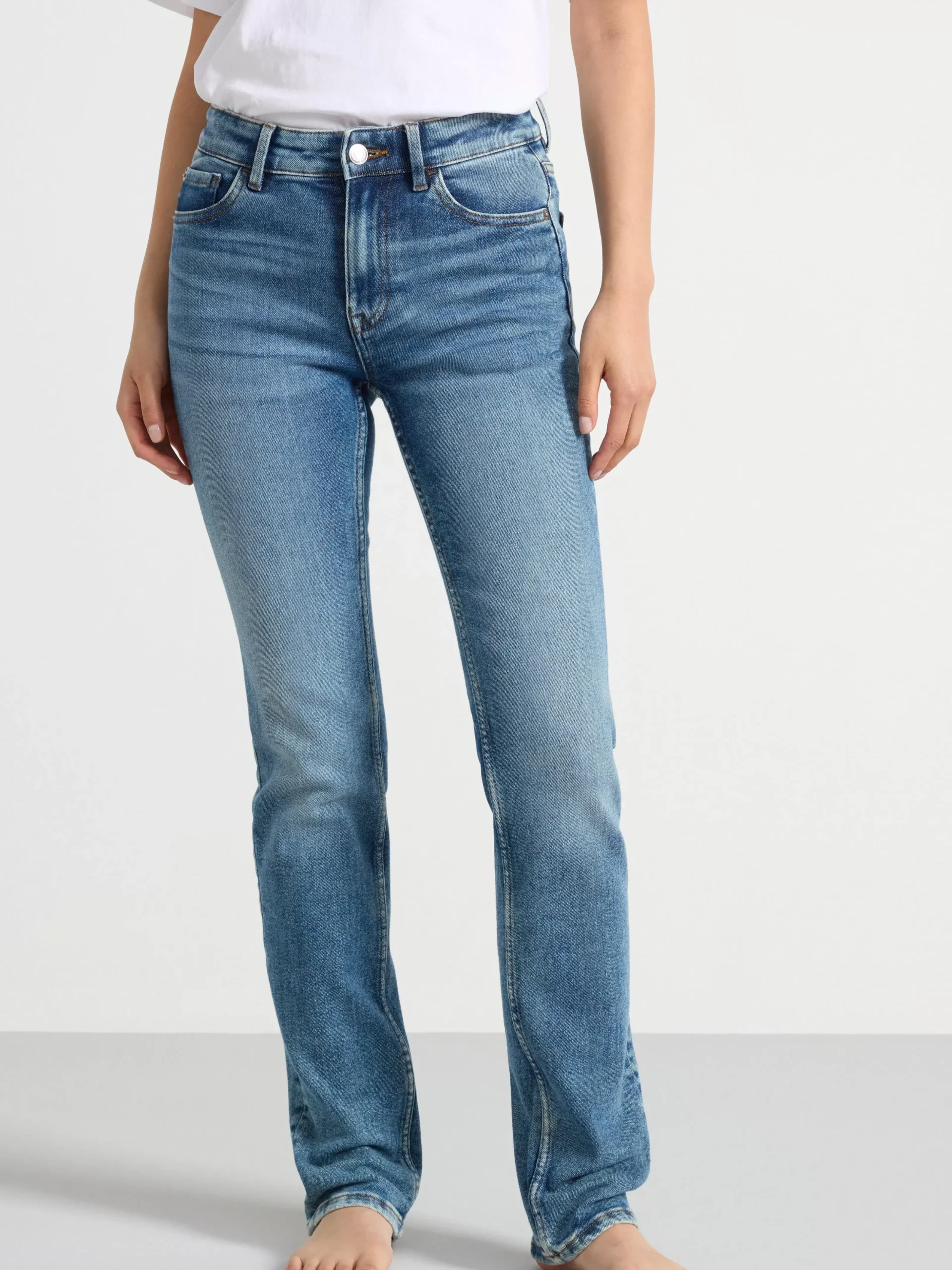 Jeans>Lindex Alba Slim Straight Jeans Denim Blue