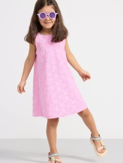 Klänningar>Lindex Armlos Blommig Frotteklanning Light Pink