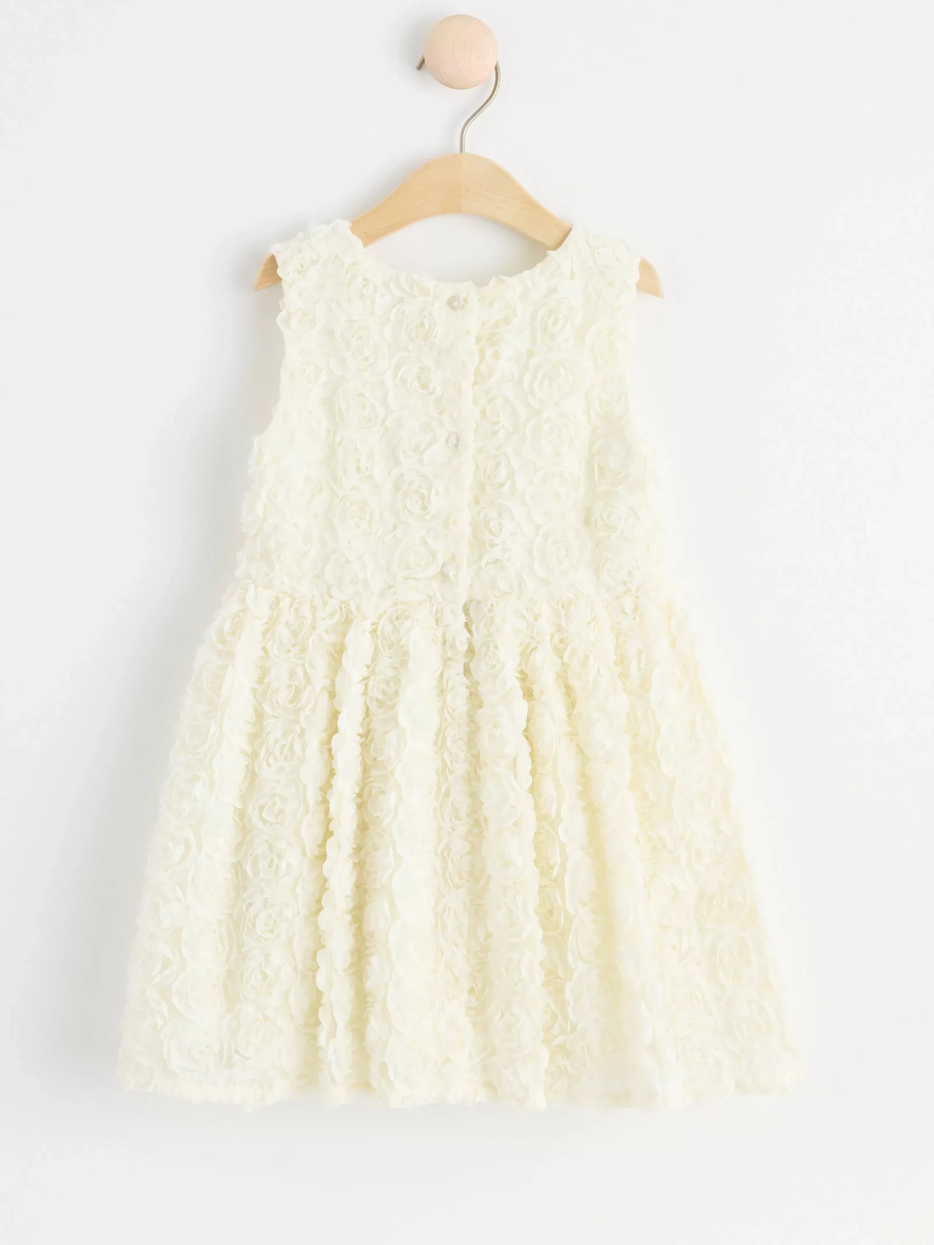 Klänningar>Lindex Armlos Blommig Klanning Med Rynkad Midja Light Dusty White