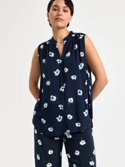 Blusar & Skjortor>Lindex Armlos Blus Med Monster Navy