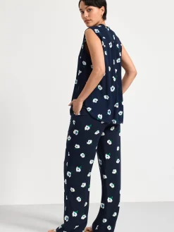 Blusar & Skjortor>Lindex Armlos Blus Med Monster Navy