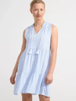 Klänningar>Lindex Armlos Klanning Med Volanger Off White