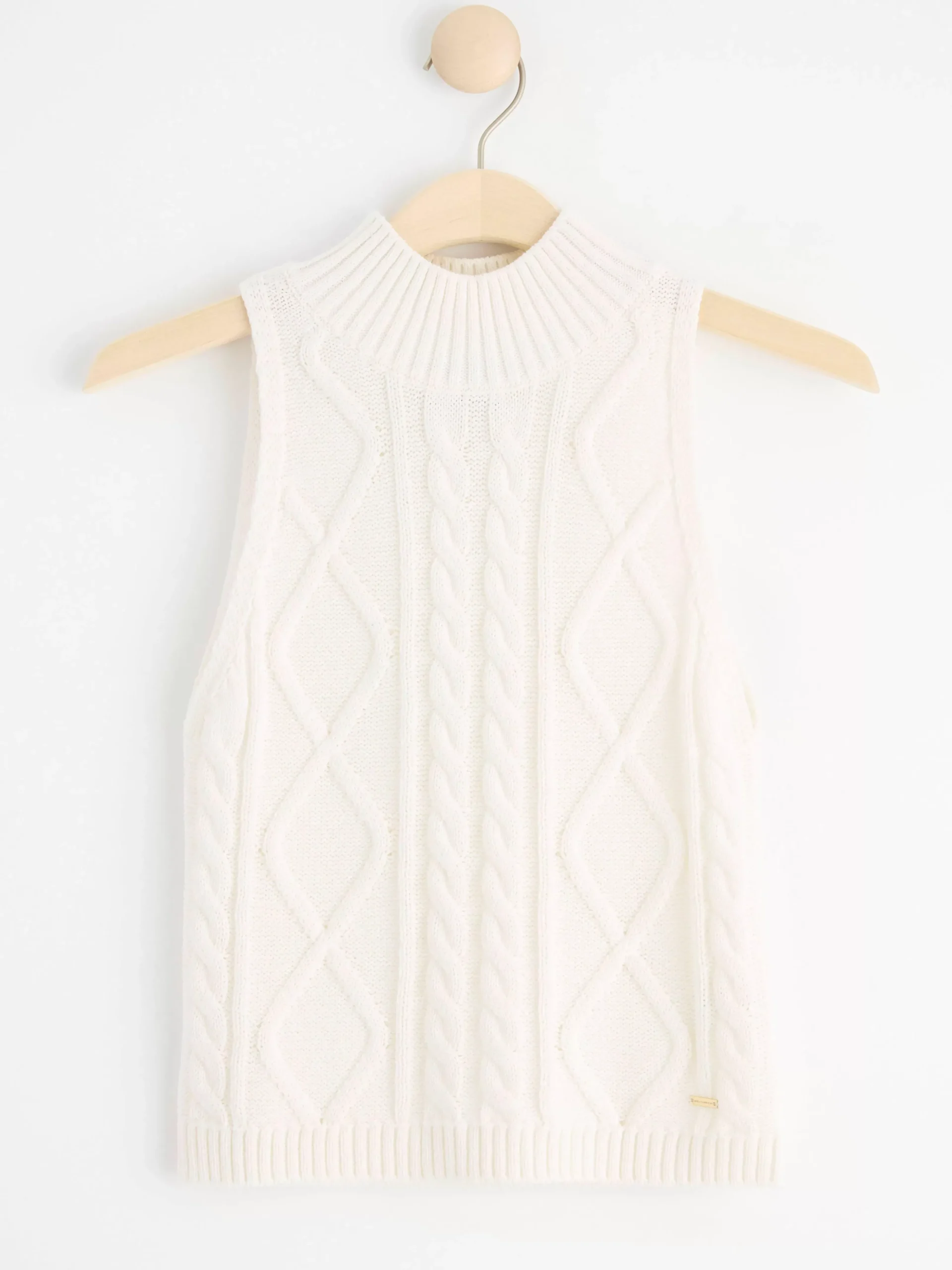 Toppar & T-Shirts>Lindex Armlos Stickad Topp Off White