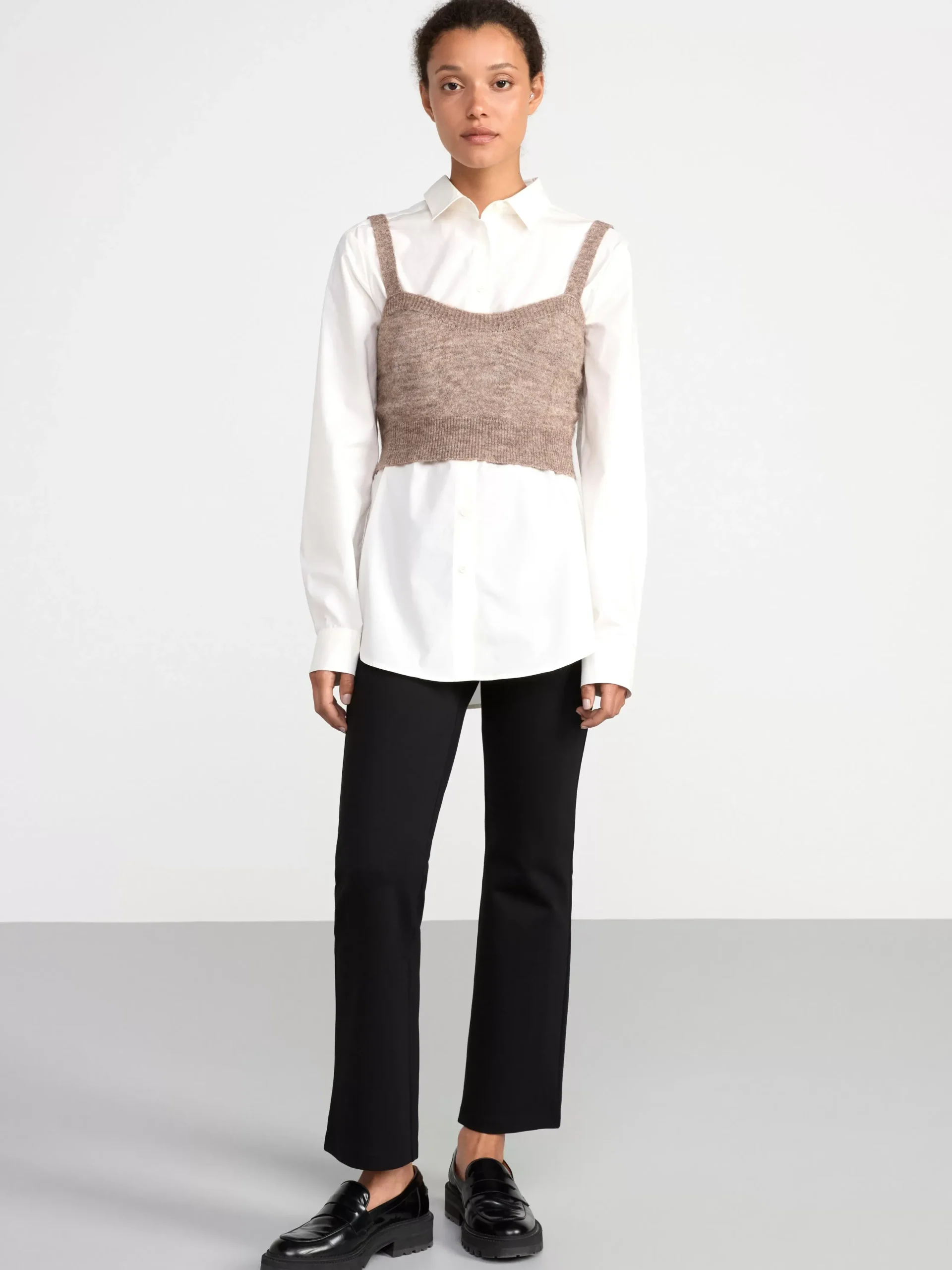 Linnen>Lindex Armlos Topp I Ullblandning Brown Melange