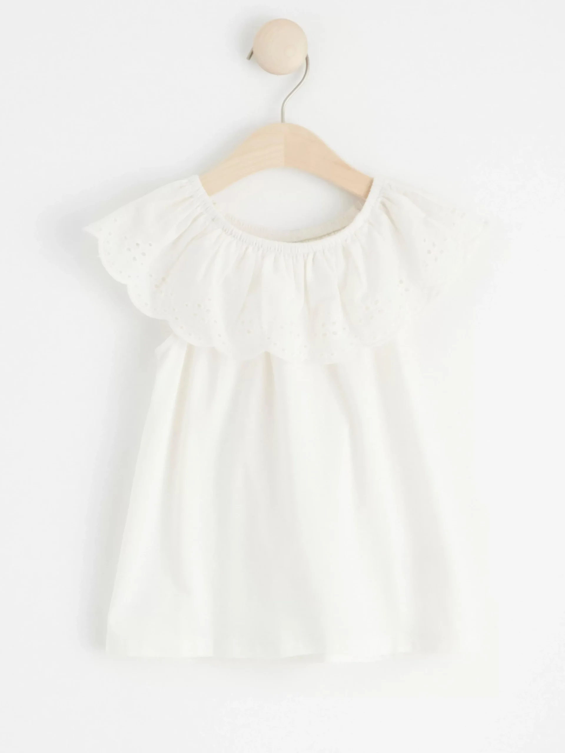 Toppar & T-Shirts>Lindex Armlos Topp Med Broderie Anglaise Light Dusty White