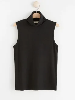Toppar & T-Shirts>Lindex Armlos Topp Med Polokrage Black