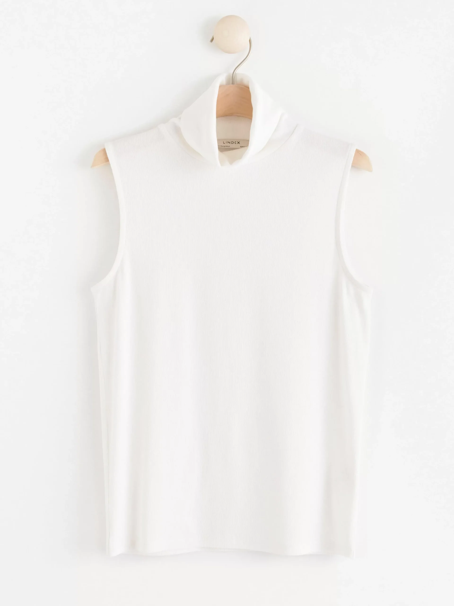 Toppar & T-Shirts>Lindex Armlos Topp Med Polokrage Off White