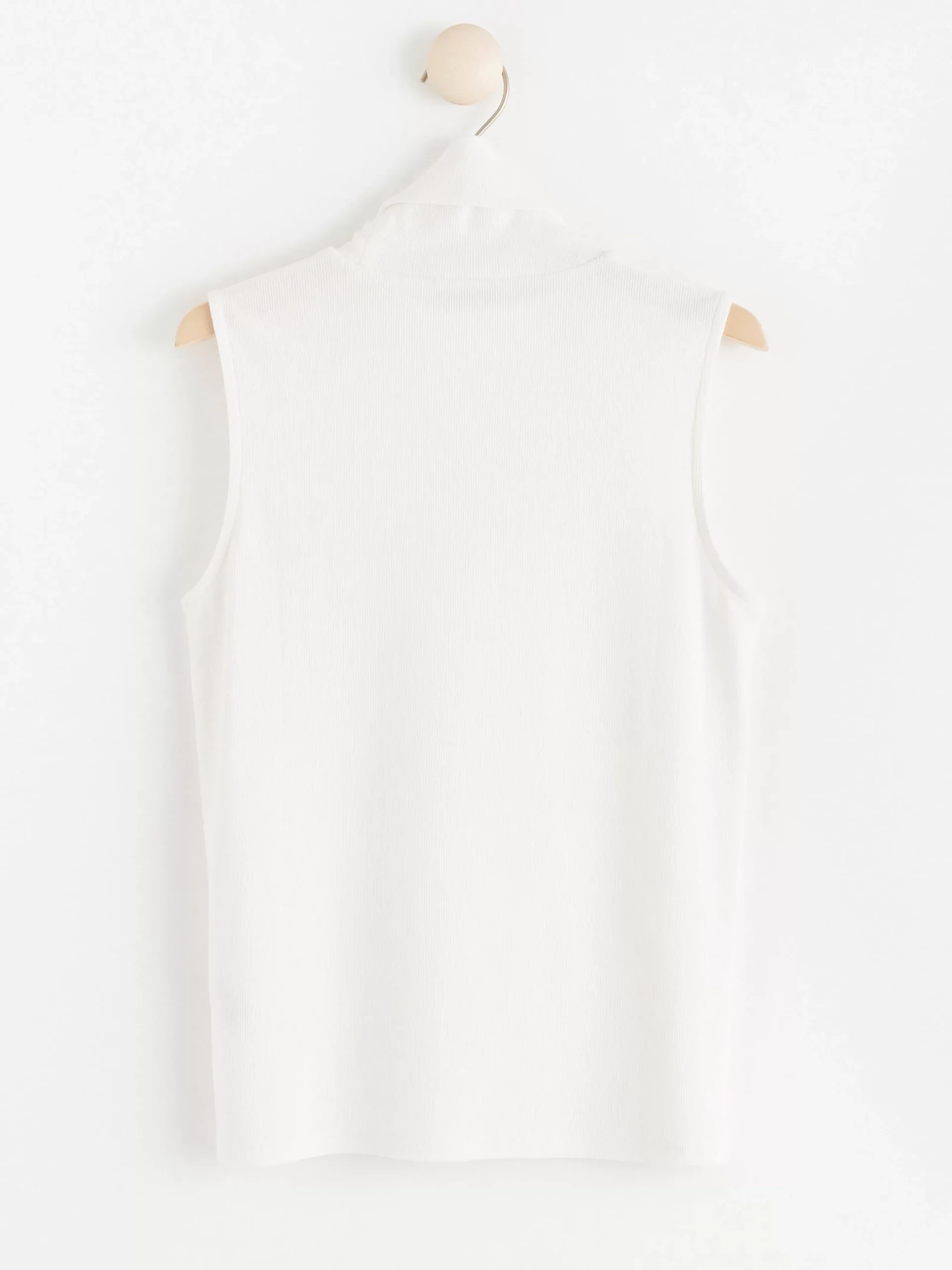 Toppar & T-Shirts>Lindex Armlos Topp Med Polokrage Off White