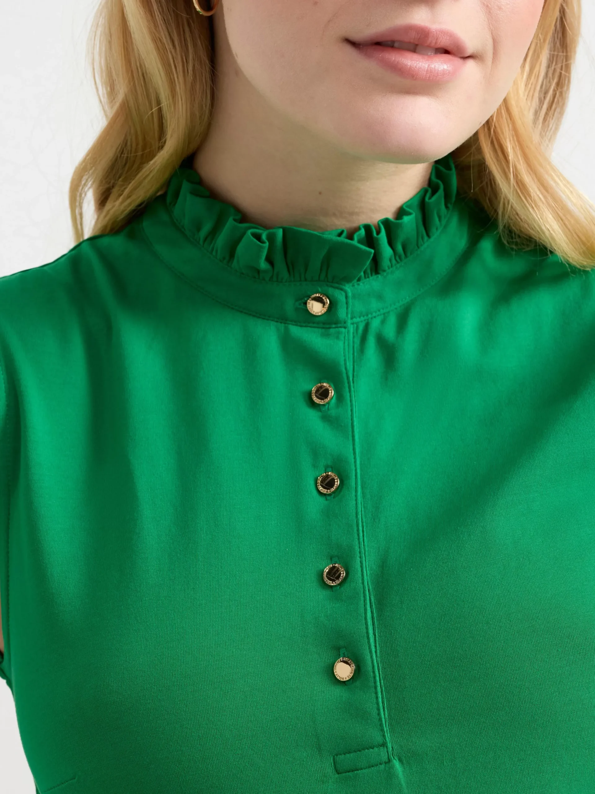Toppar & T-Shirts>Lindex Armlos Topp Med Volangkrage Green