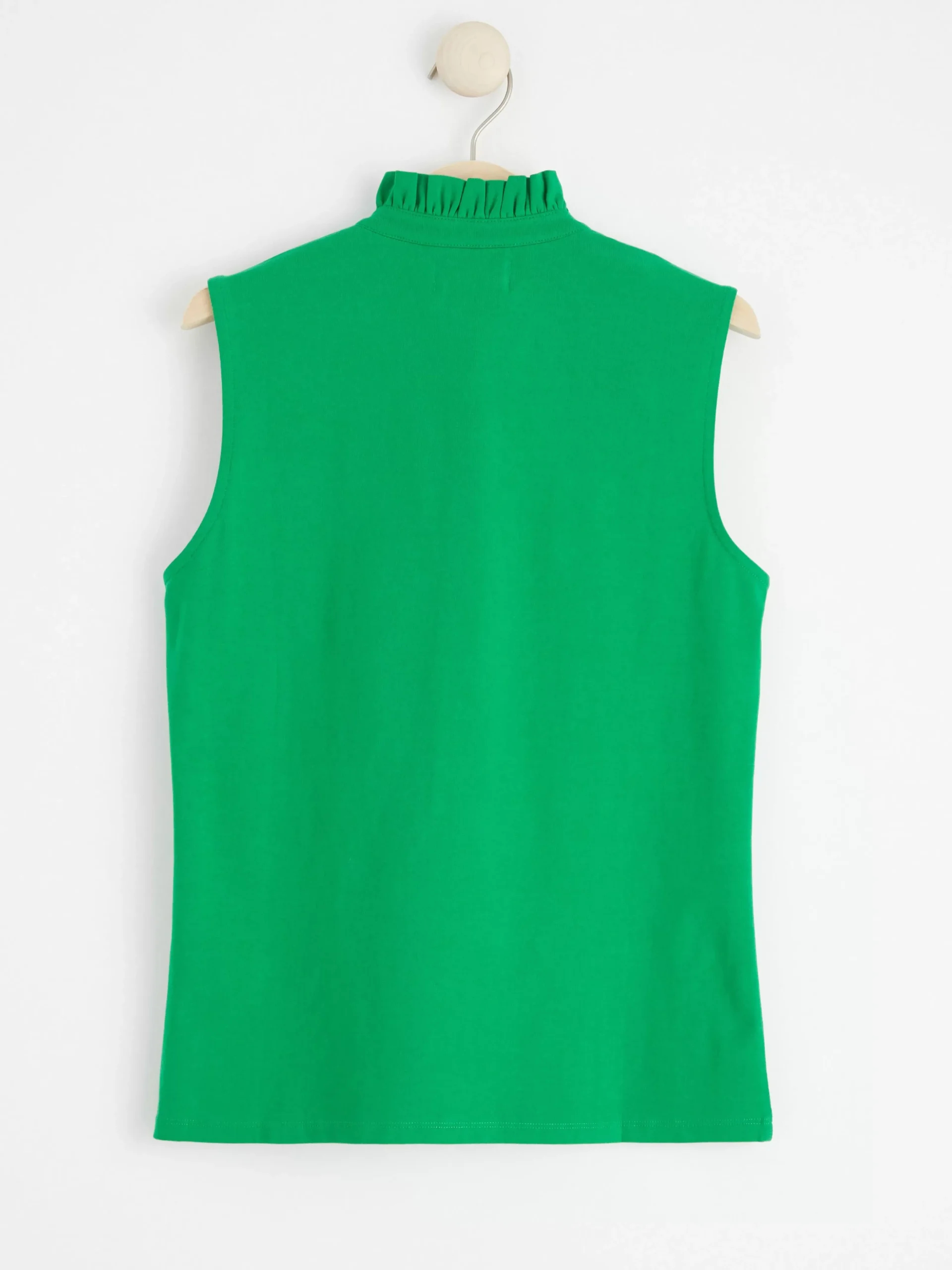 Toppar & T-Shirts>Lindex Armlos Topp Med Volangkrage Green