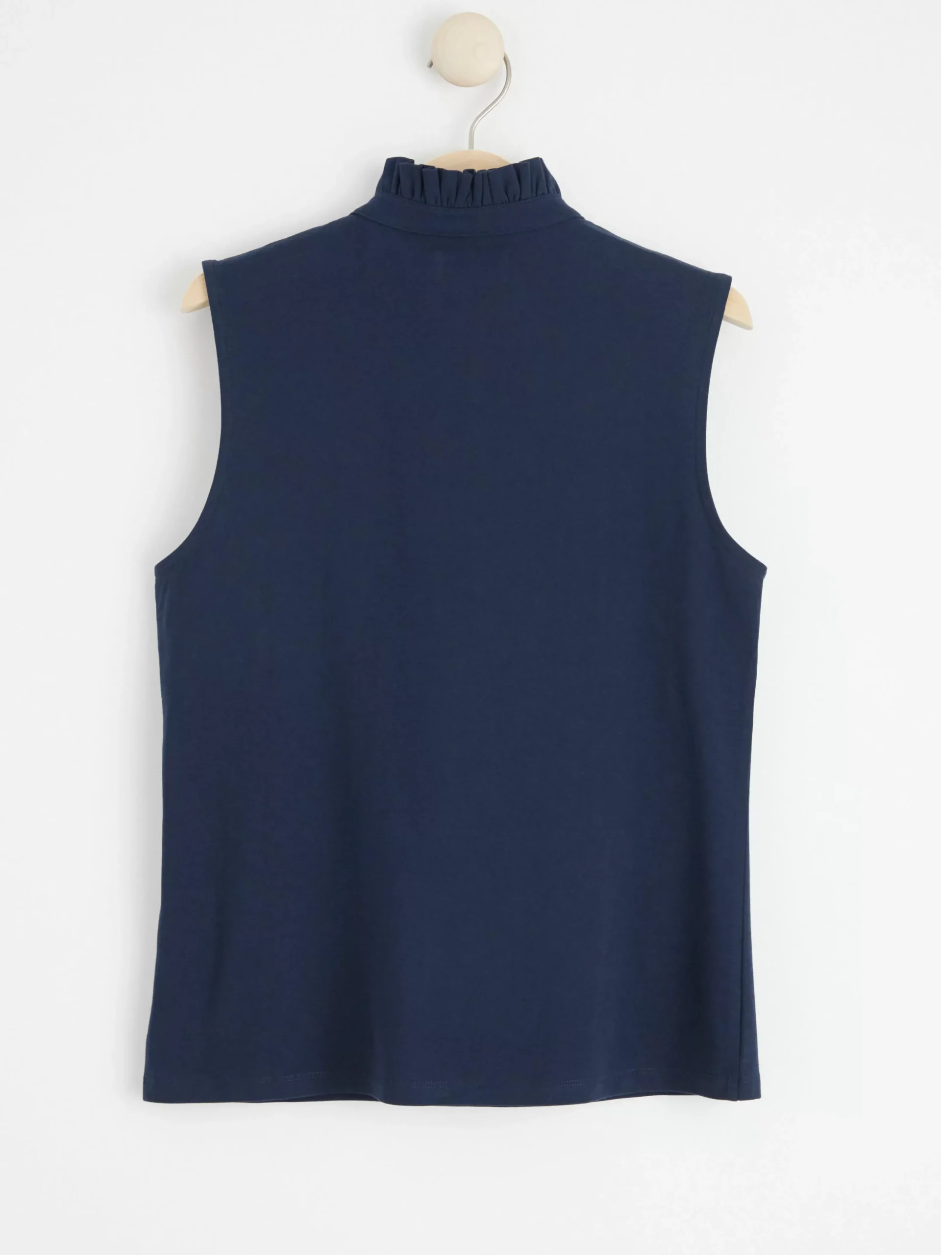 Toppar & T-Shirts>Lindex Armlos Topp Med Volangkrage Navy