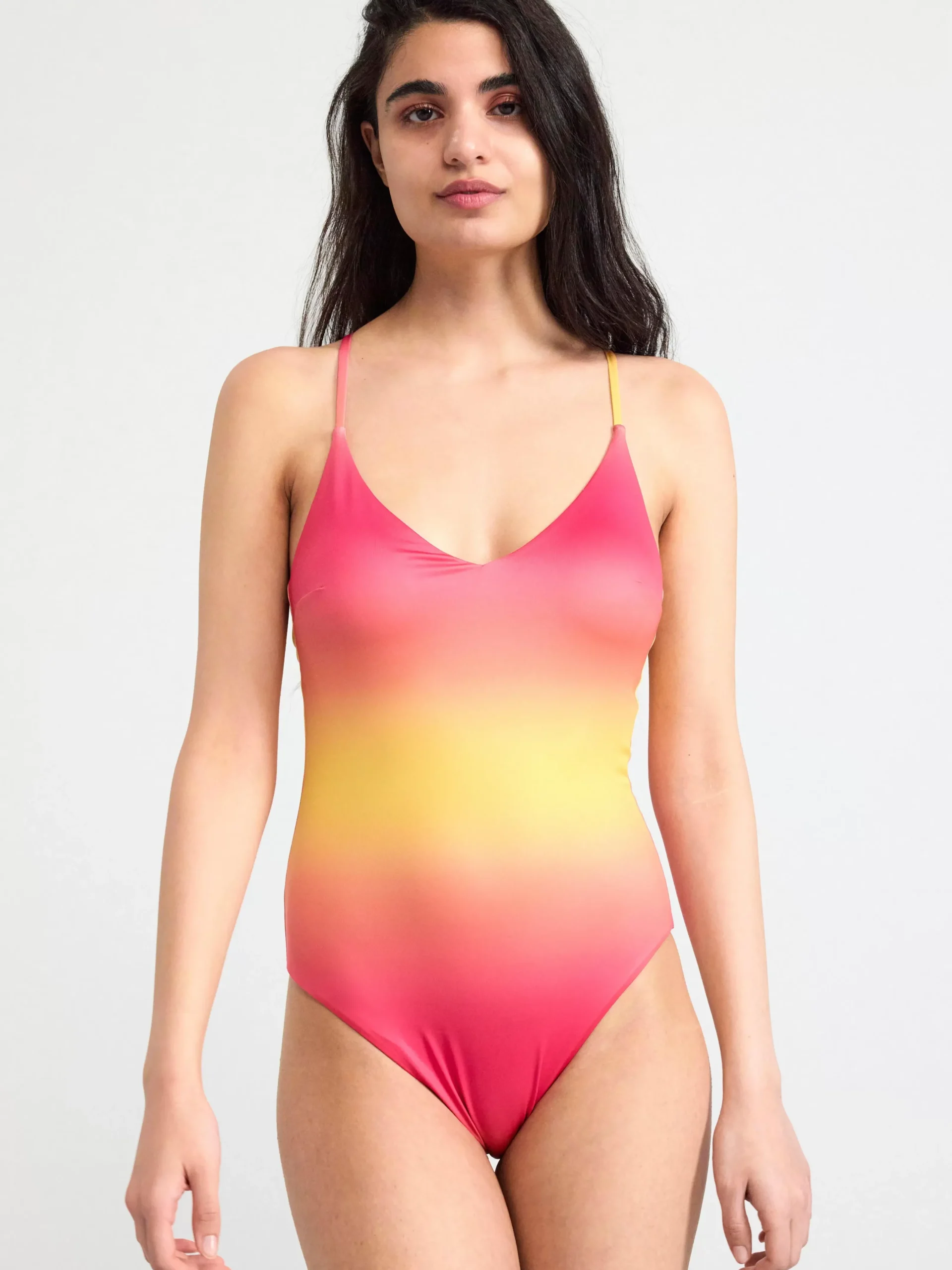 Badkläder>Lindex Baddrakt Med Tonande Farg Dark Pink