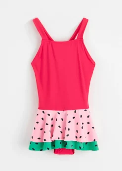 Badkläder & Uv>Lindex Baddrakt Med Volang Dk Neon Coral