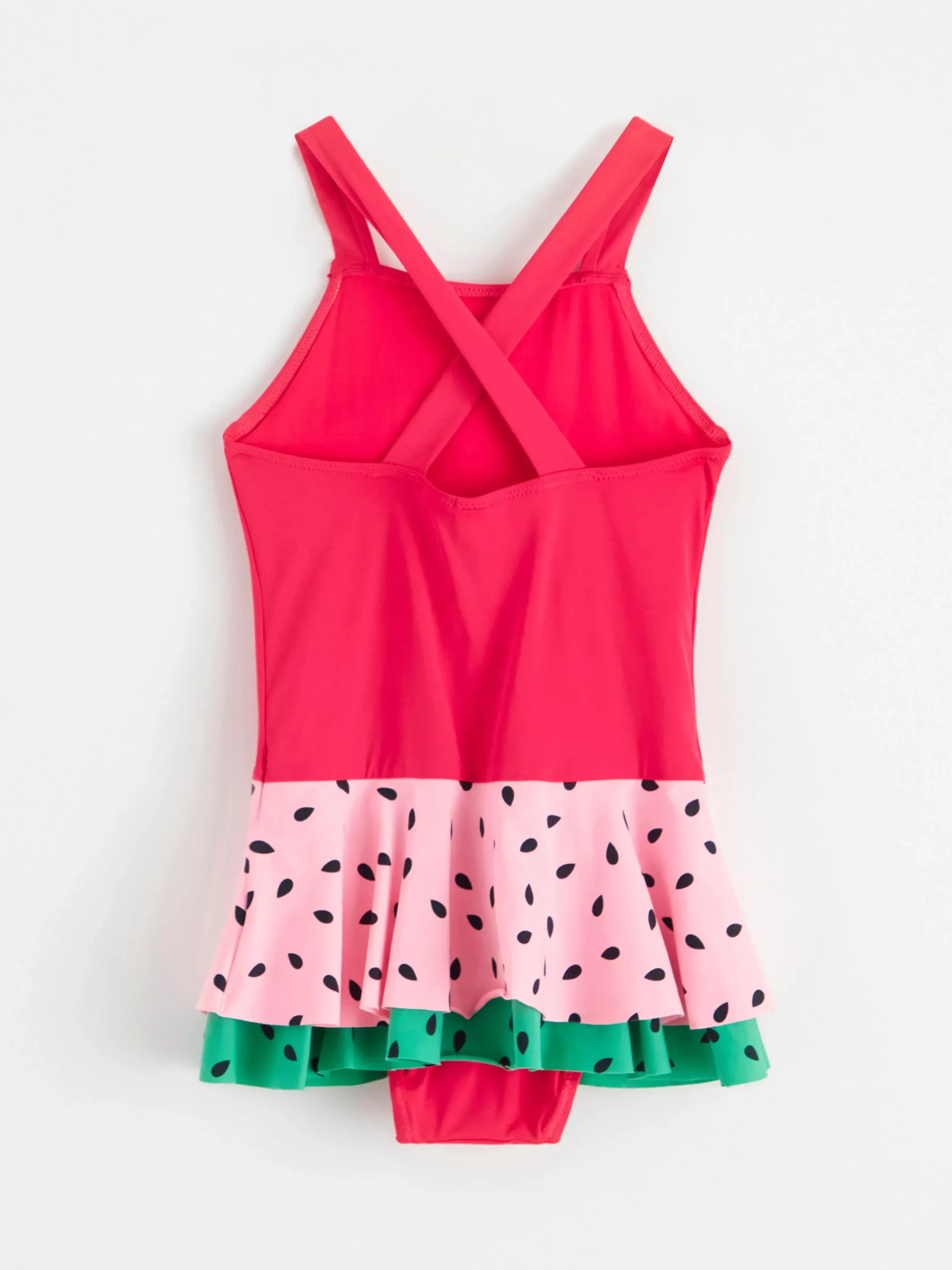 Badkläder & Uv>Lindex Baddrakt Med Volang Dk Neon Coral