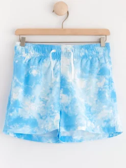 Badkläder & Uv>Lindex Badshorts Med Batikmonster Light Dusty Blue