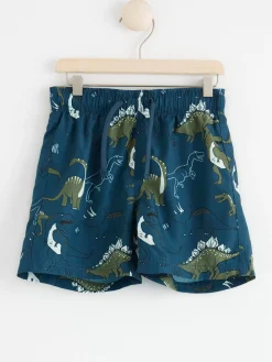Badkläder & Uv>Lindex Badshorts Med Dinosaurier Dark Dusty Blue