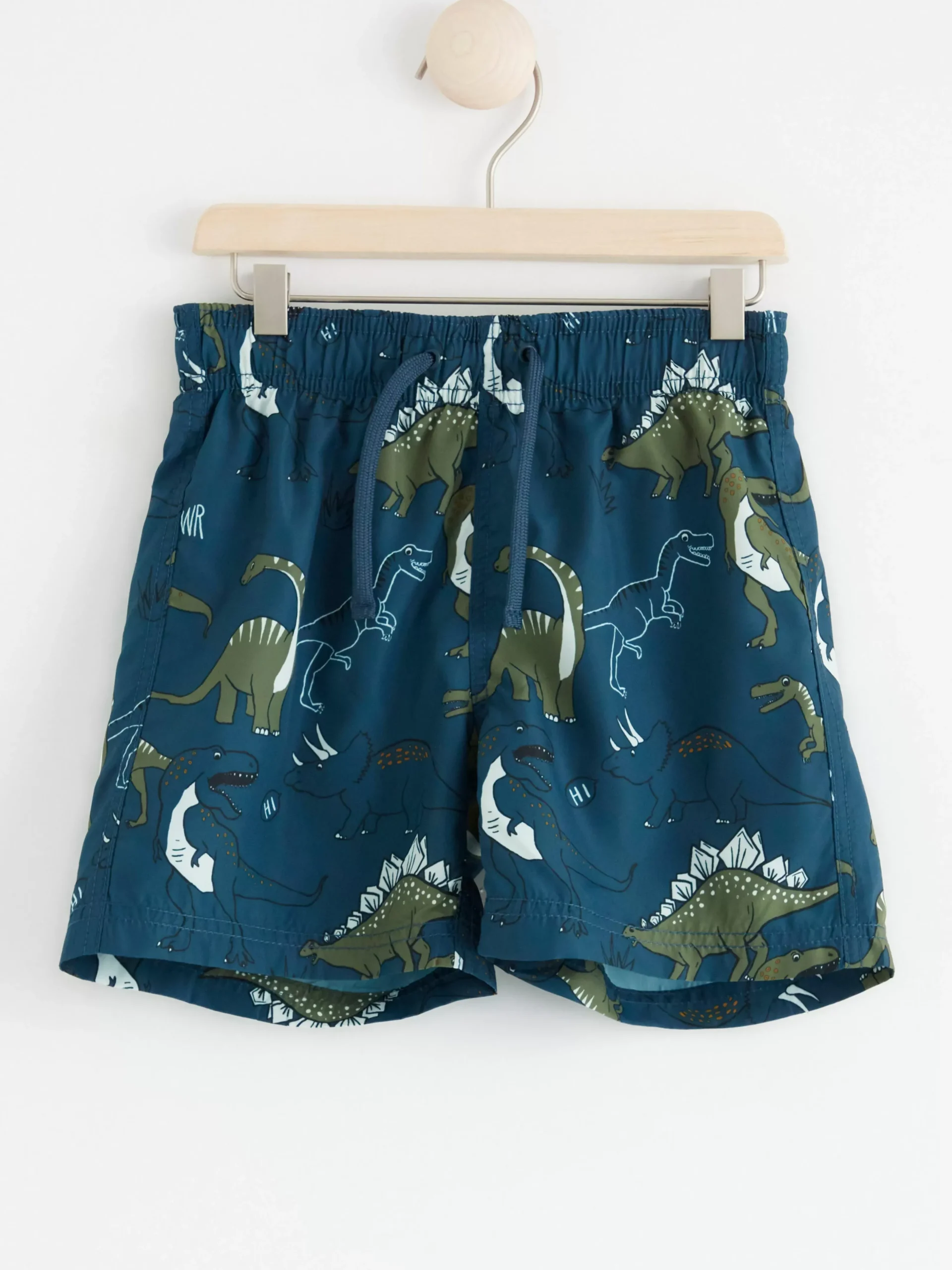Badkläder & Uv>Lindex Badshorts Med Dinosaurier Dark Dusty Blue