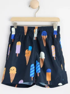 Badkläder & Uv>Lindex Badshorts Med Glassar Navy
