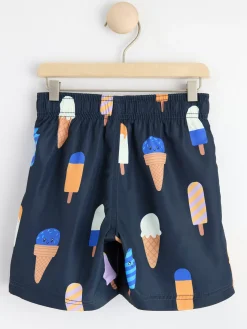 Badkläder & Uv>Lindex Badshorts Med Glassar Navy
