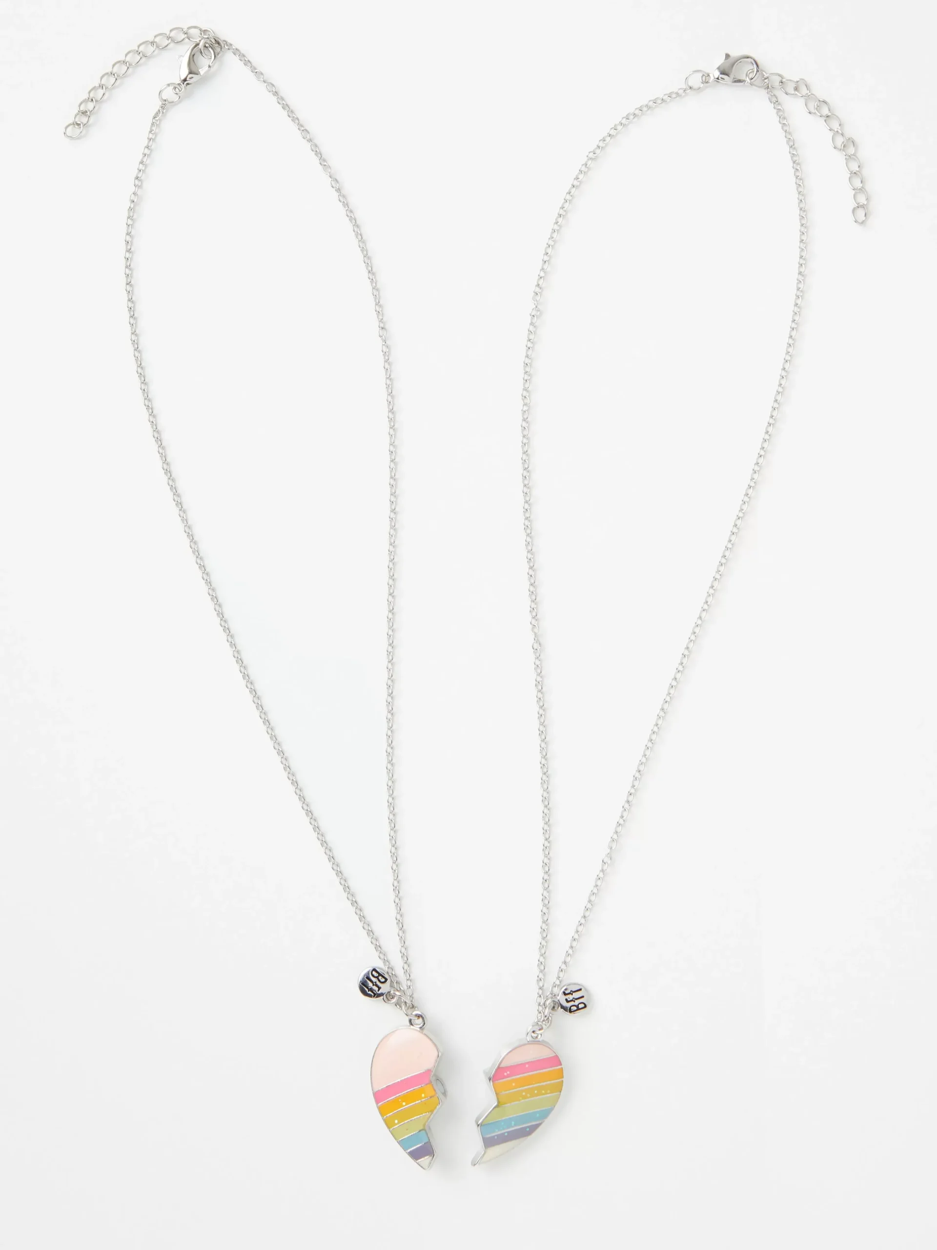 Accessoarer>Lindex Basta Kompis-Halsband Med Regnbagshjarta Silver
