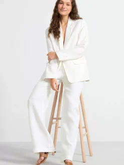 Byxor>Lindex Bella Rak Byxa I Linne White