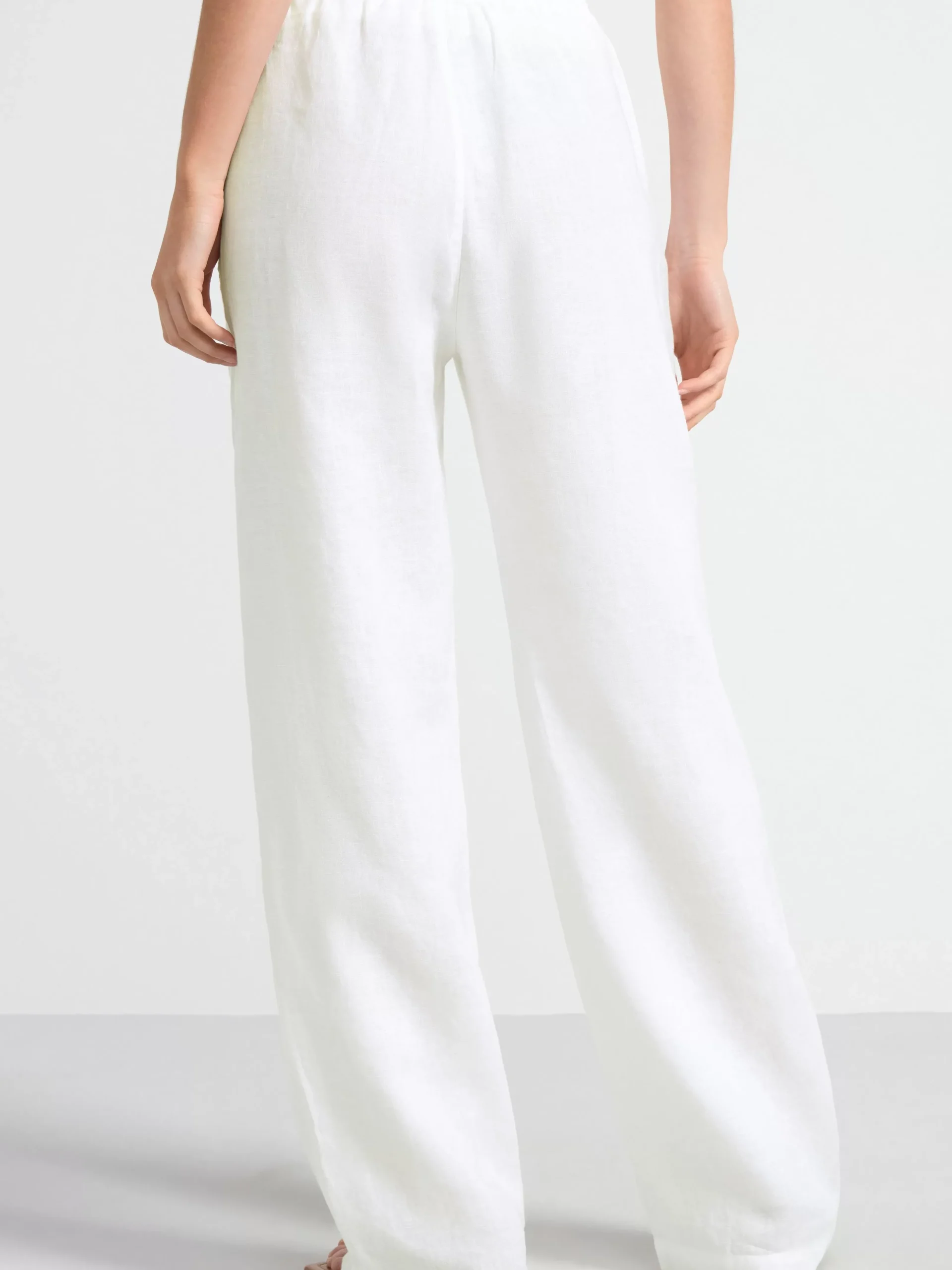 Byxor>Lindex Bella Rak Byxa I Linne White