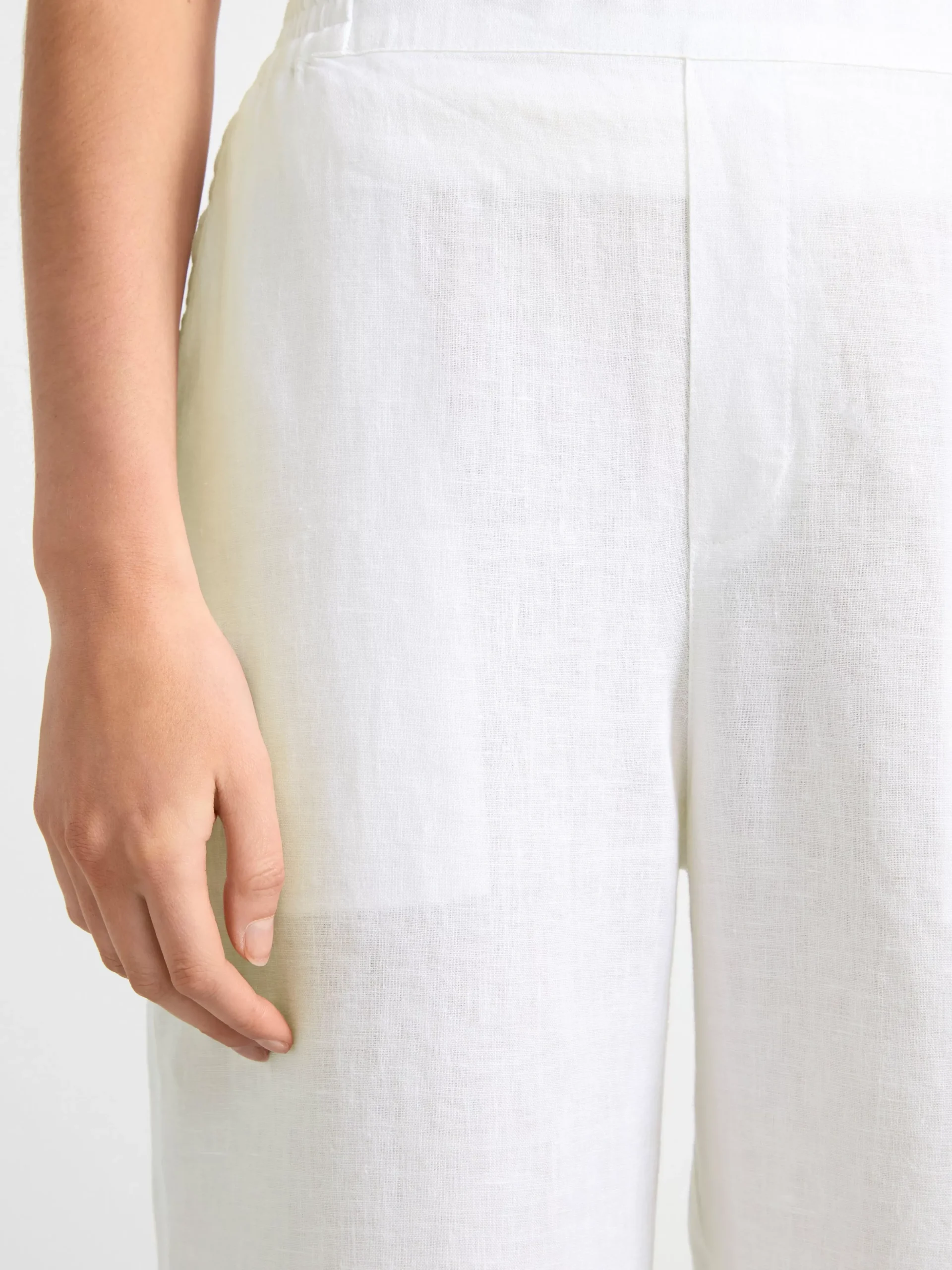 Byxor>Lindex Bella Rak Byxa I Linne White