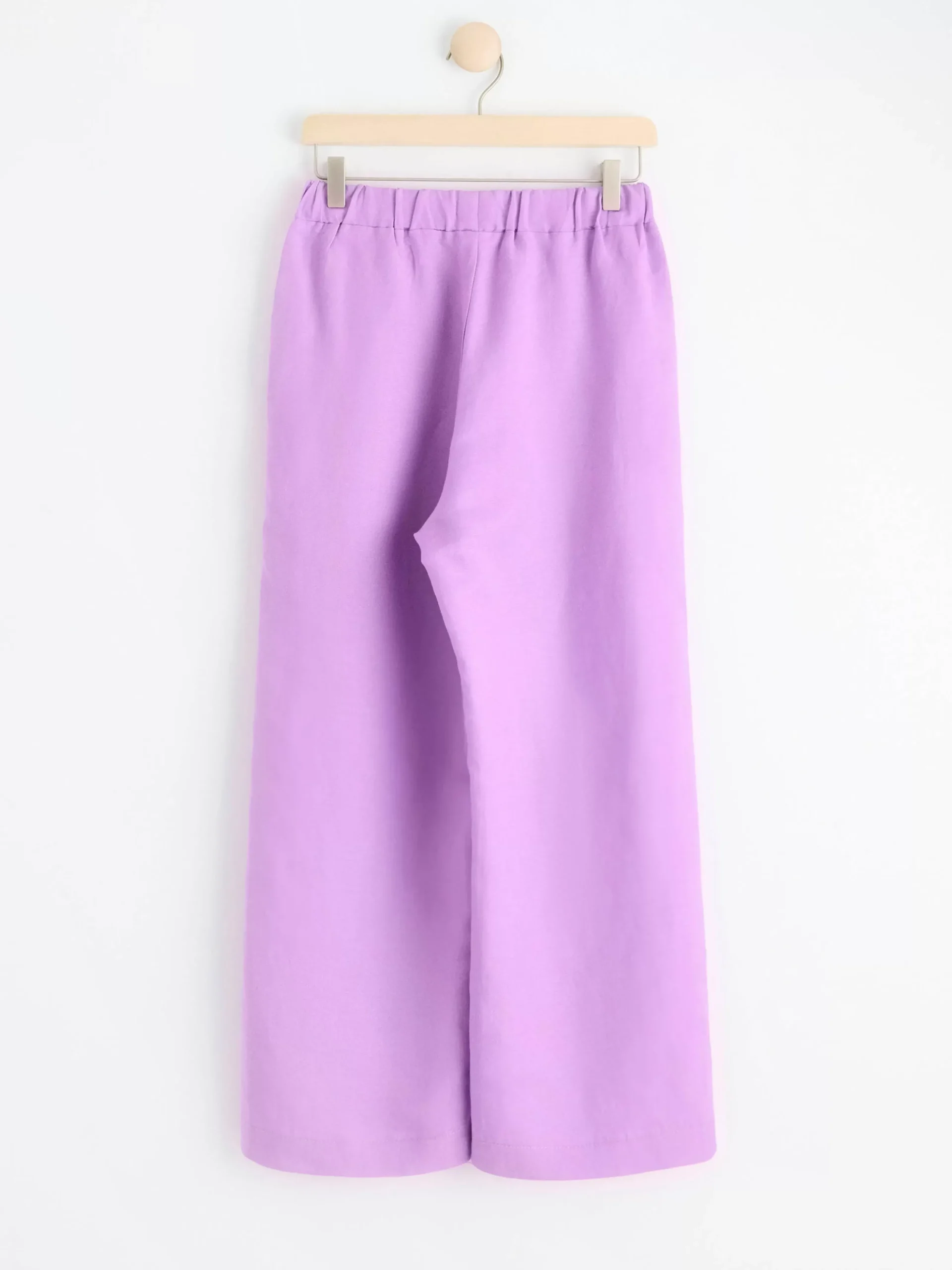 Byxor>Lindex Bella Rak Croppad Byxa I Linne Dusty Lilac