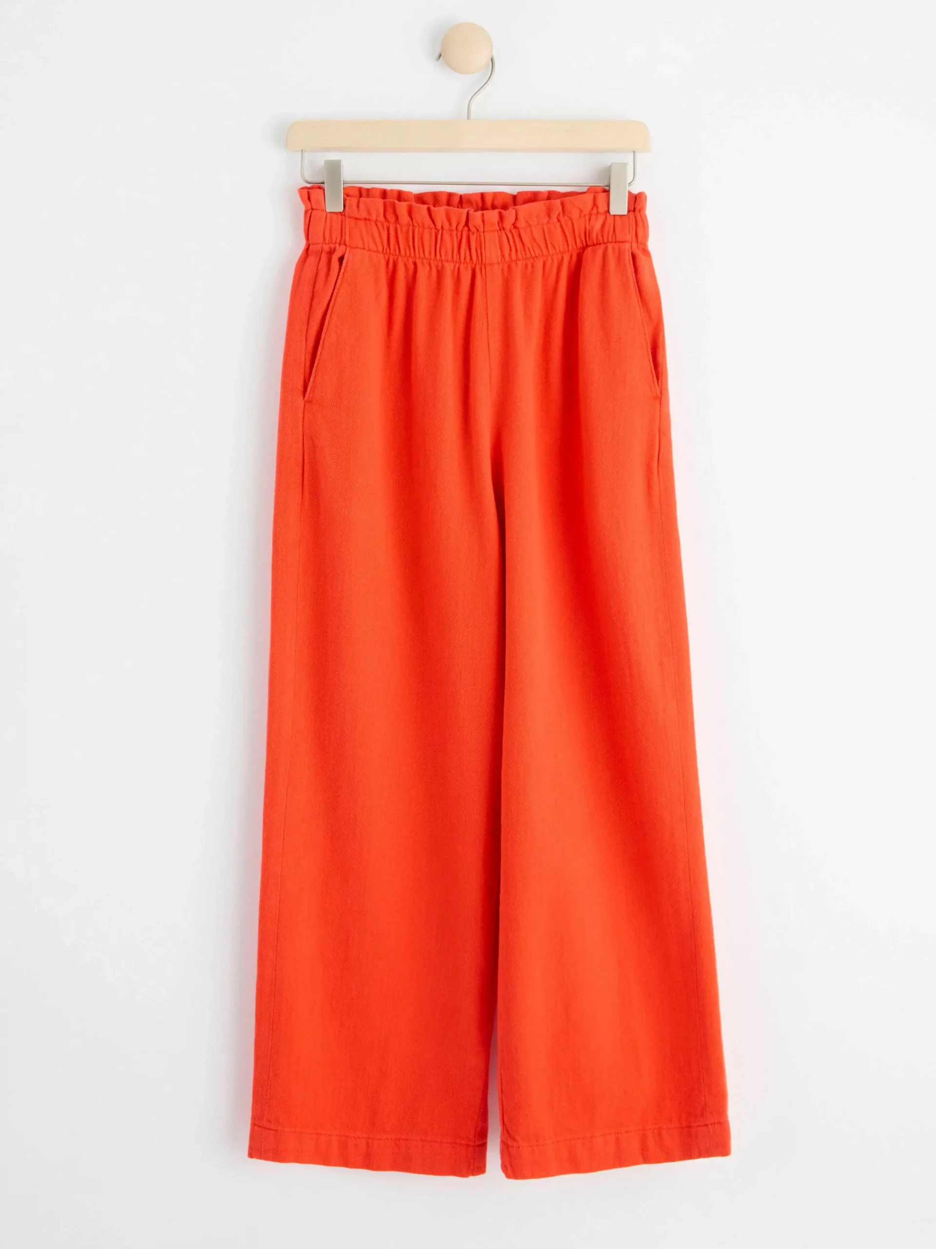 Byxor>Lindex Bella Rak Croppad Twillbyxa Red