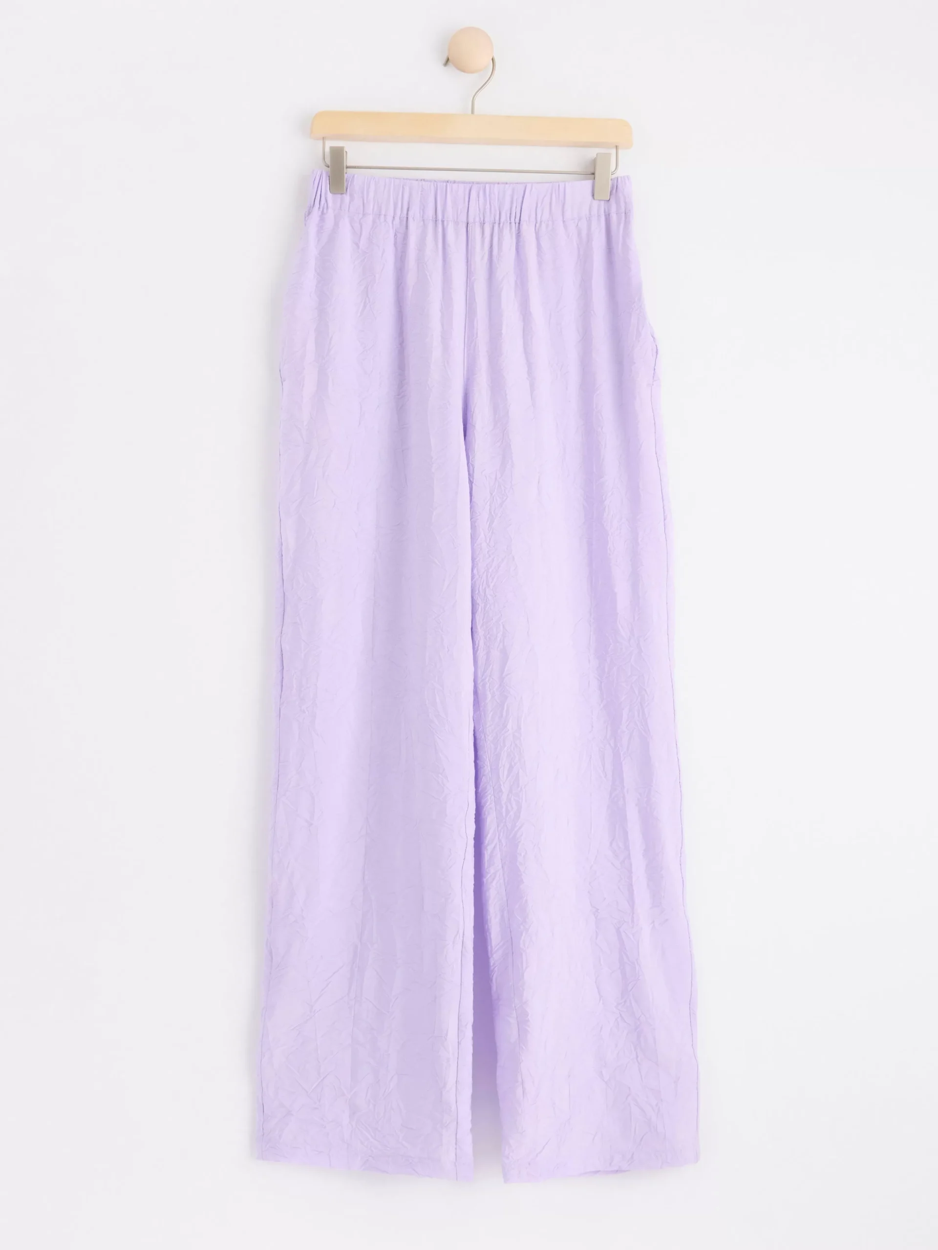 Byxor>Lindex Bella Rak Krinklad Byxa Light Lilac