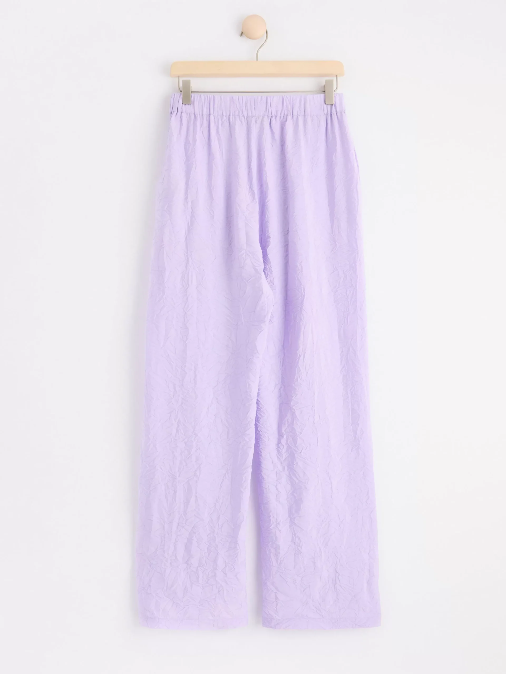 Byxor>Lindex Bella Rak Krinklad Byxa Light Lilac