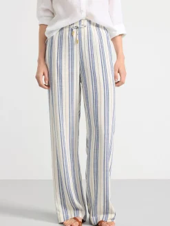 Byxor>Lindex Bella Randig Rak Byxa Off White