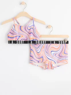 Badkläder & Uv>Lindex Bikini Med Virvlar Dk Lilac