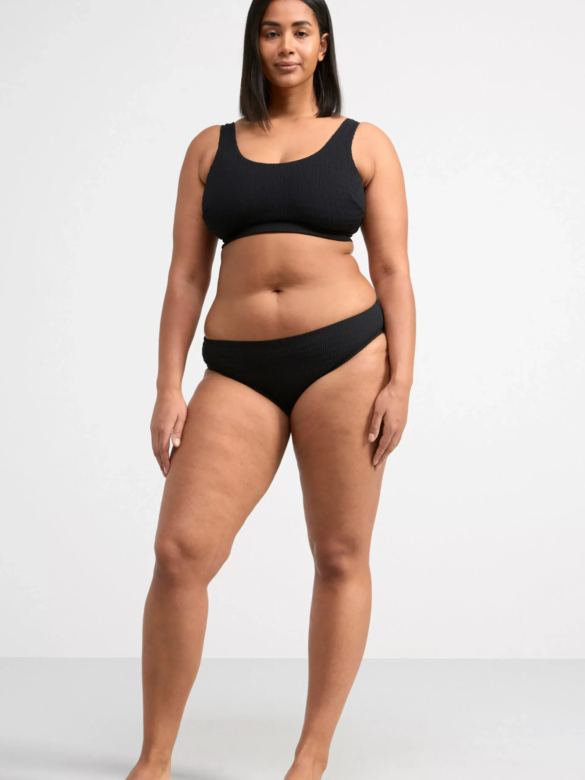 Badkläder>Lindex Bikinitrosa Med Krinklad Struktur Black