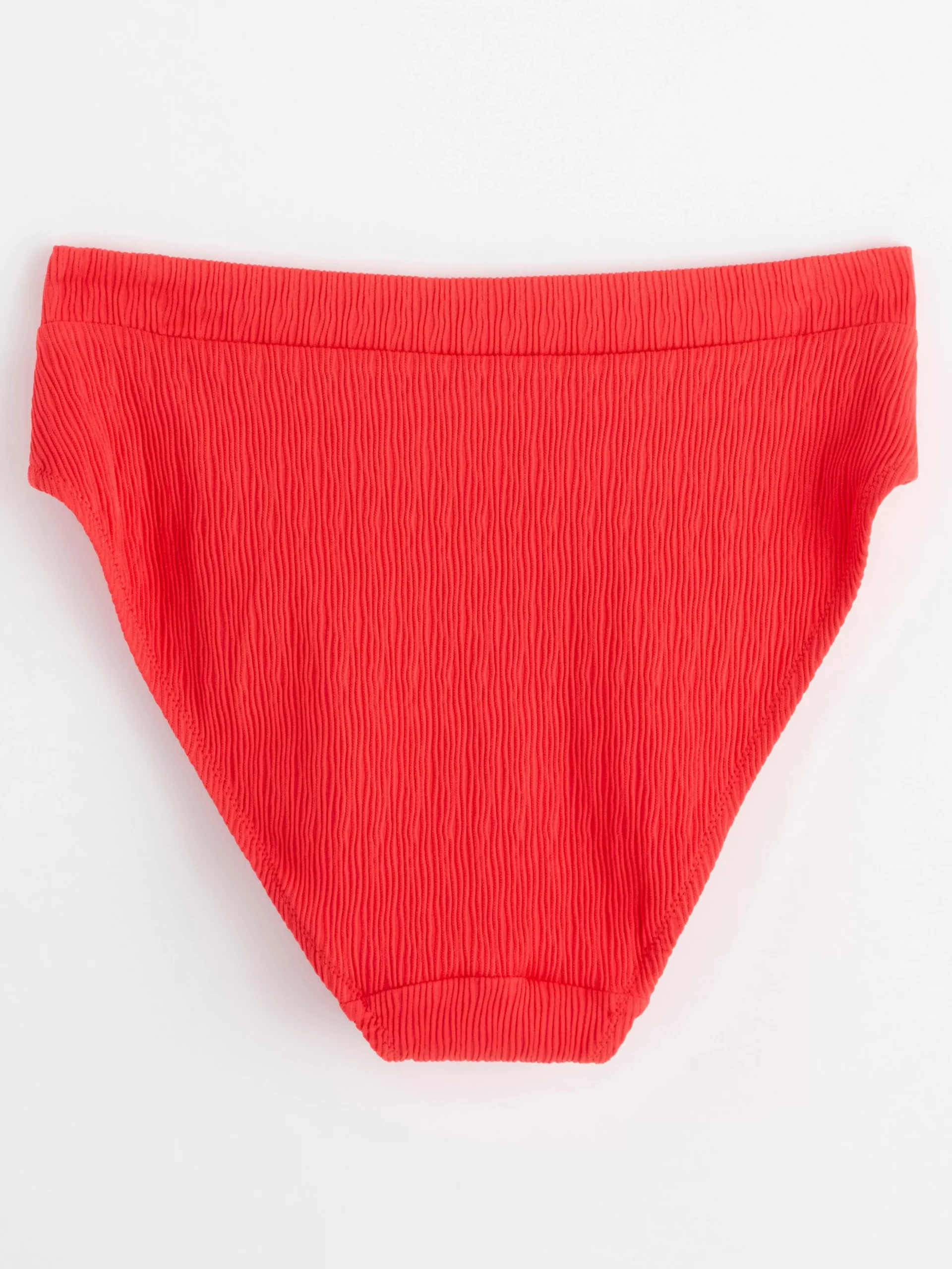 Badkläder>Lindex Bikiniunderdel Med Hog Midja Och Krinklad Struktur Light Red