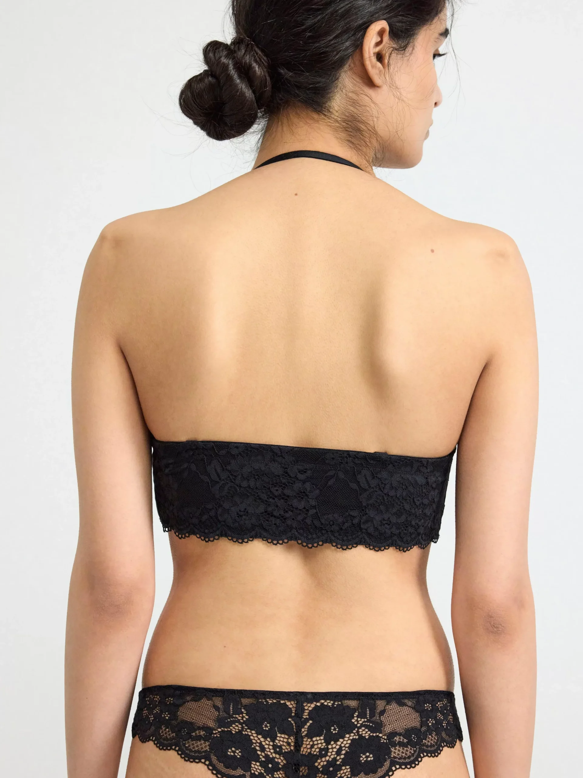 Bh>Lindex Bjork Axelbandslos Balconette Bh Med Spets Black