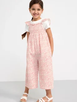 Jumpsuits>Lindex Blommig Jumpsuit Light Pink