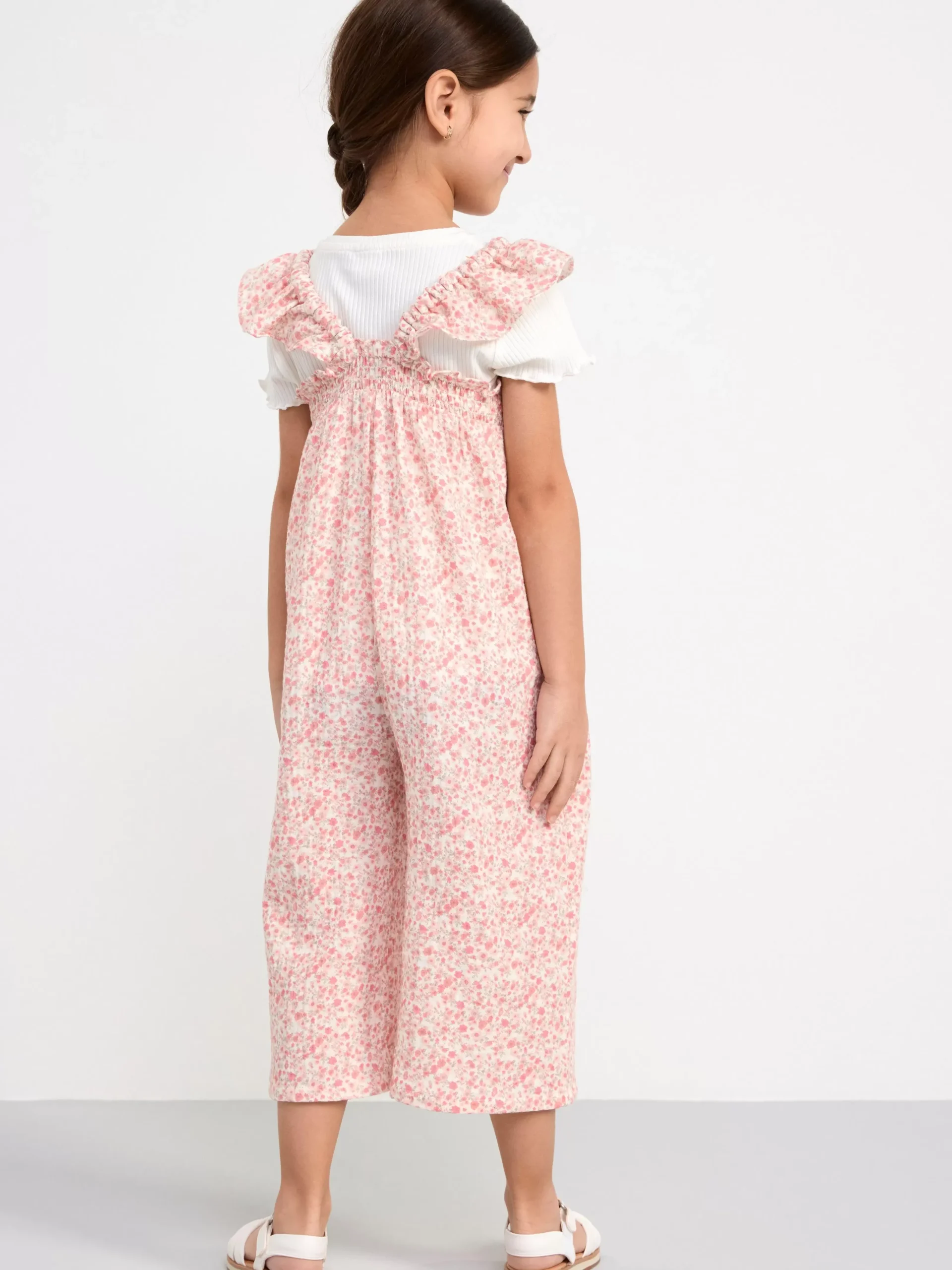Jumpsuits>Lindex Blommig Jumpsuit Light Pink