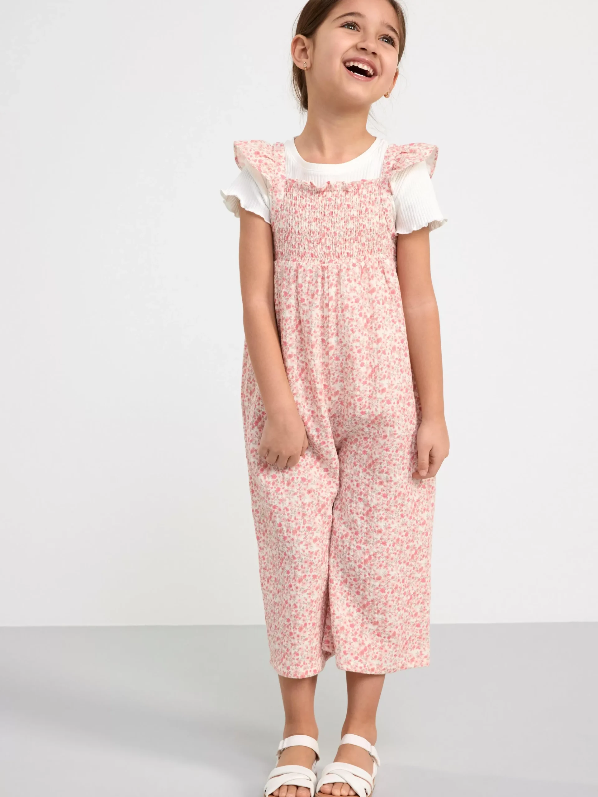 Jumpsuits>Lindex Blommig Jumpsuit Light Pink