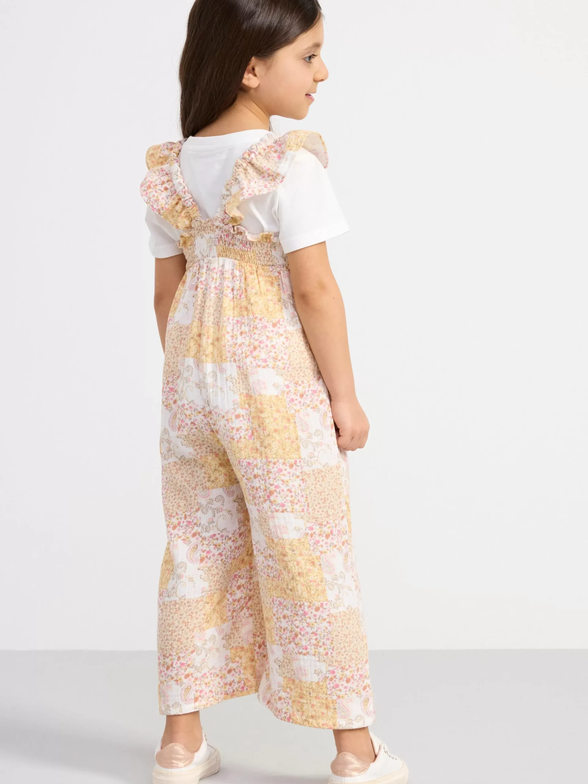 Jumpsuits>Lindex Blommig Jumpsuit Light Dusty Yellow