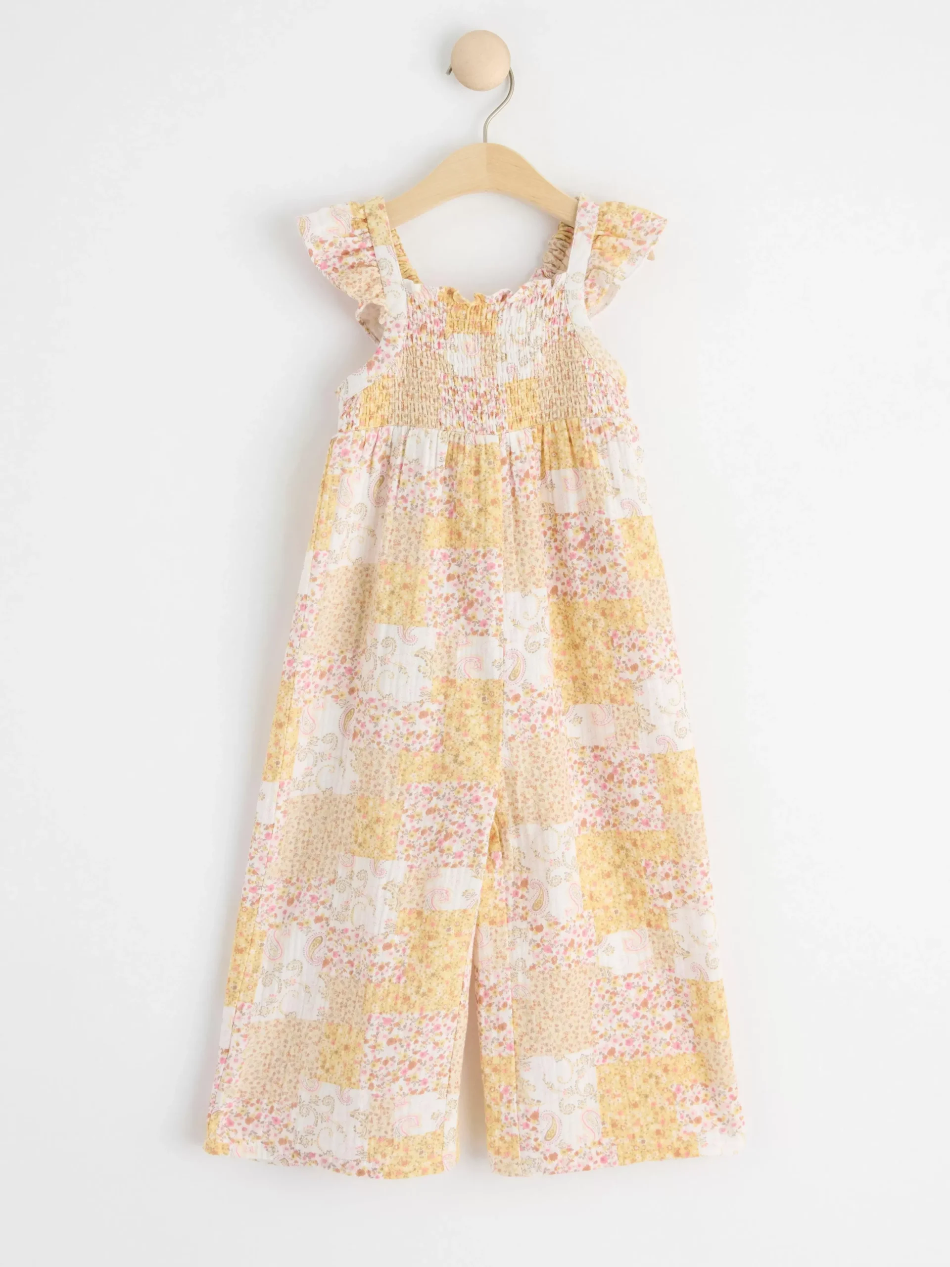Jumpsuits>Lindex Blommig Jumpsuit Light Dusty Yellow