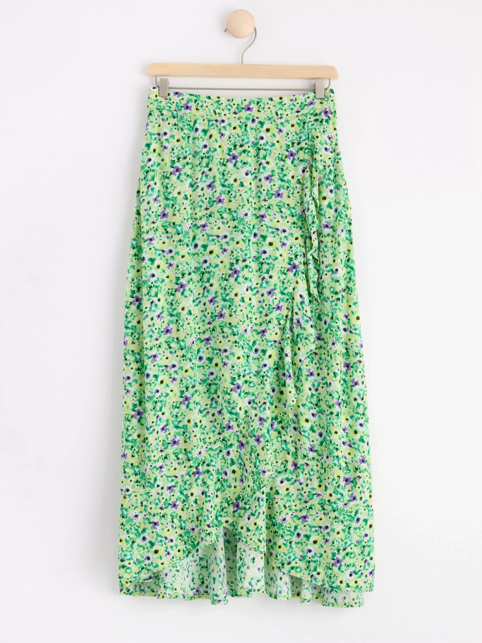 Kjolar>Lindex Blommig Omlottkjol Lime