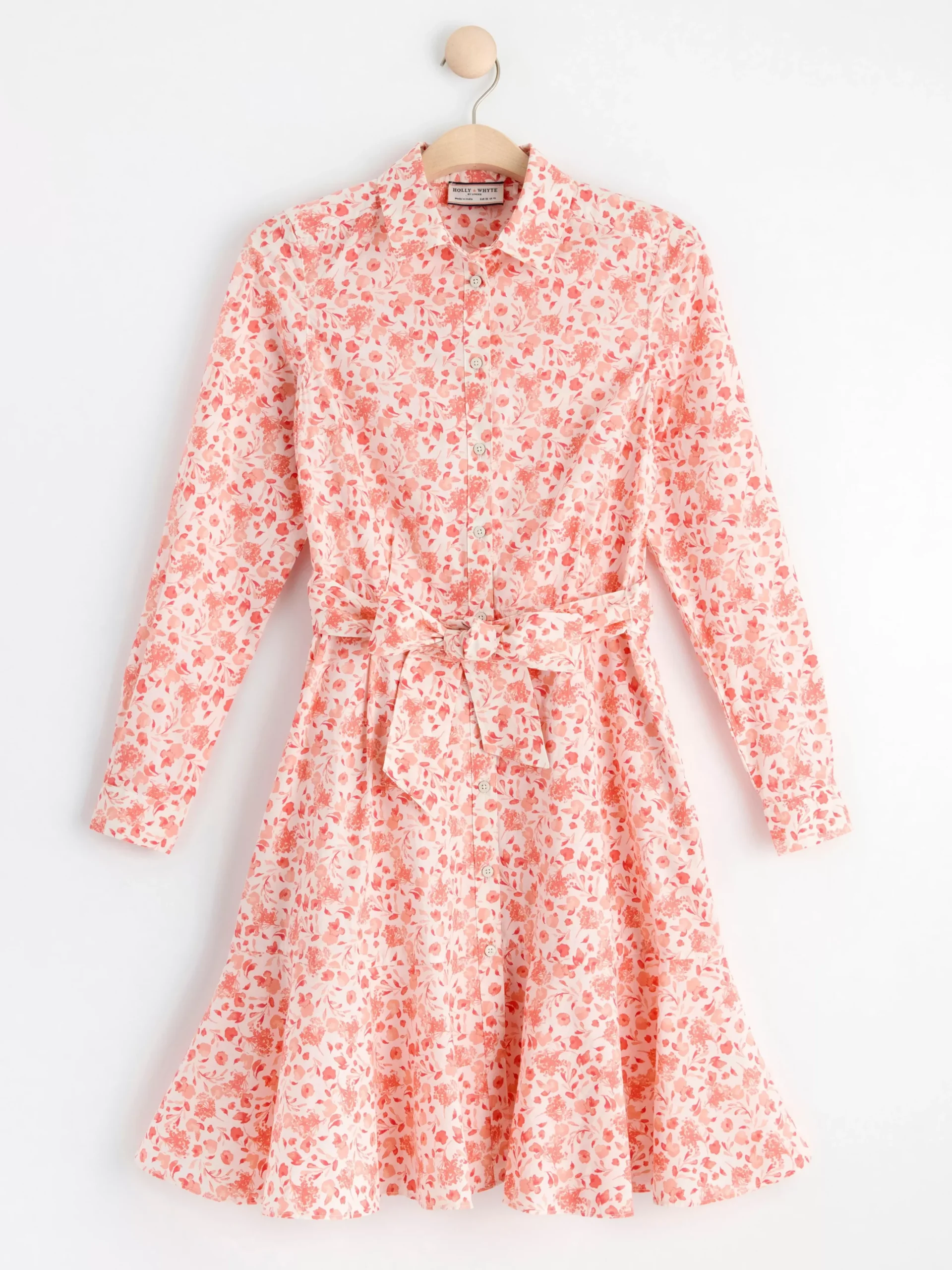 Klänningar>Lindex Blommig Skjortklanning Coral