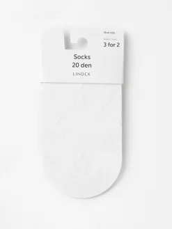 Strumpor>Lindex Blommiga Strumpor I 20 Denier White