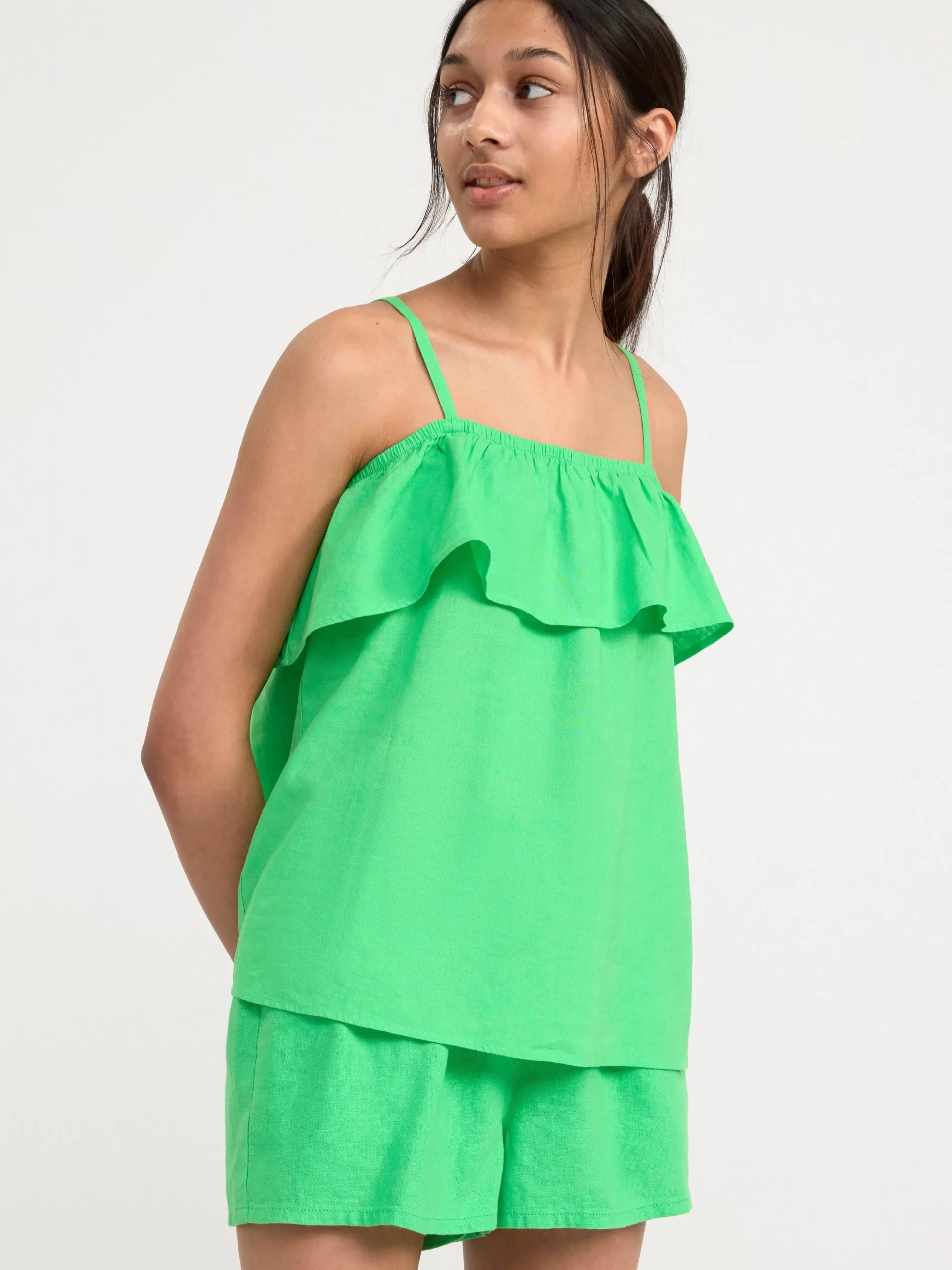 Toppar & T-Shirts>Lindex Blus I Linneblandning Green