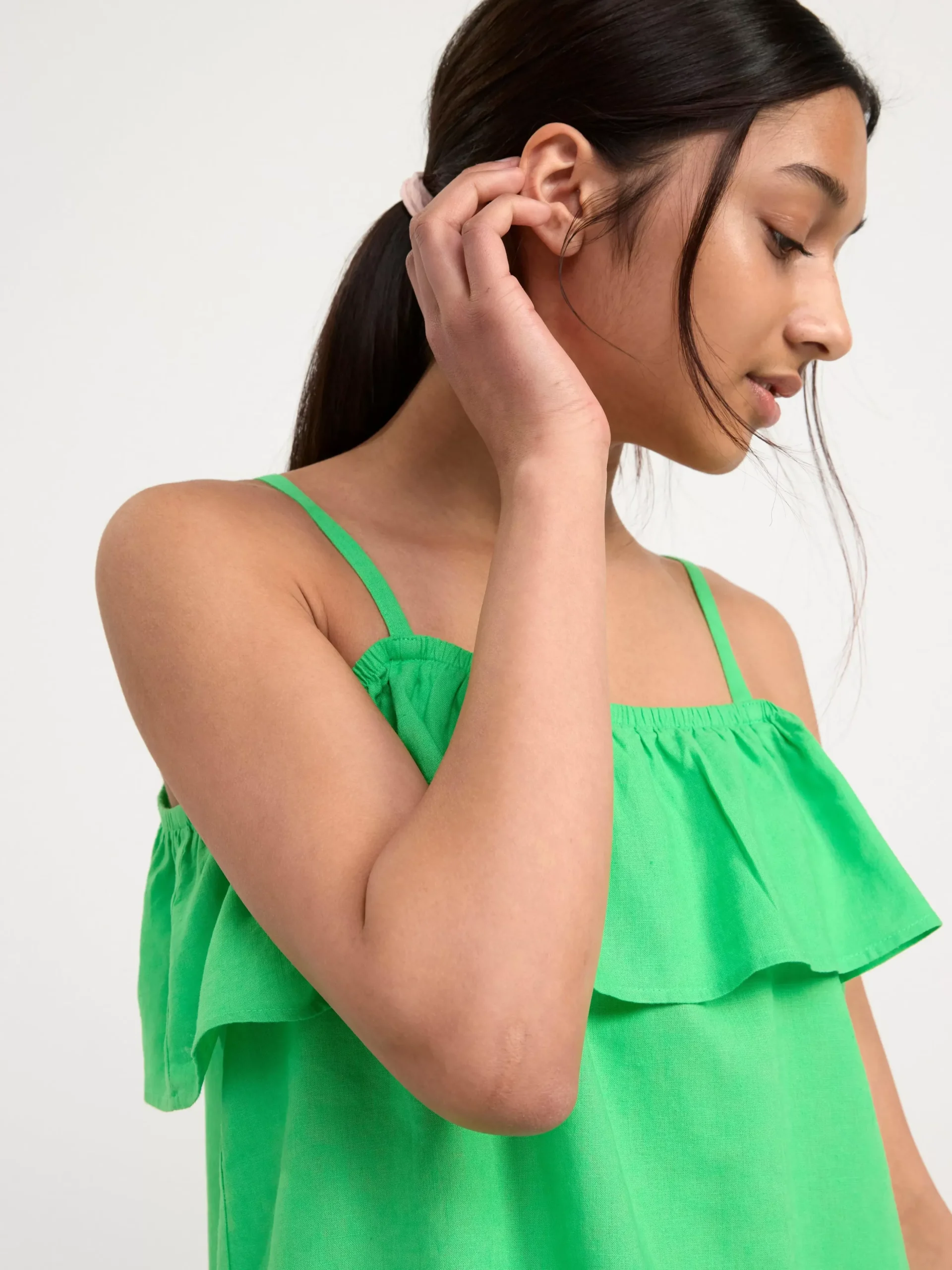 Toppar & T-Shirts>Lindex Blus I Linneblandning Green