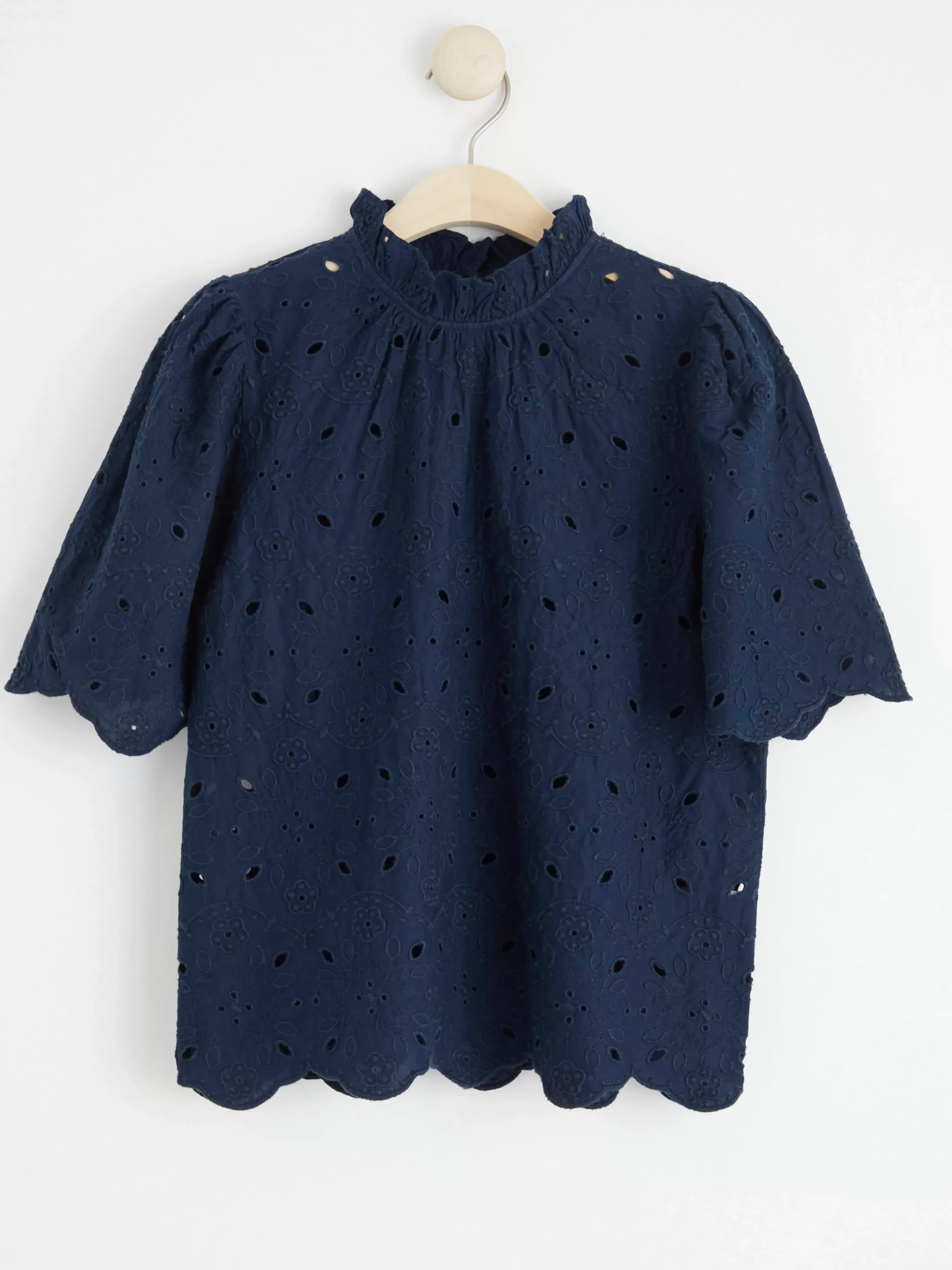 Blusar & Skjortor>Lindex Blus Med Broderie Anglaise Navy