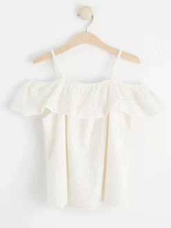 Toppar & T-Shirts>Lindex Blus Med Broderie Anglaise Off White