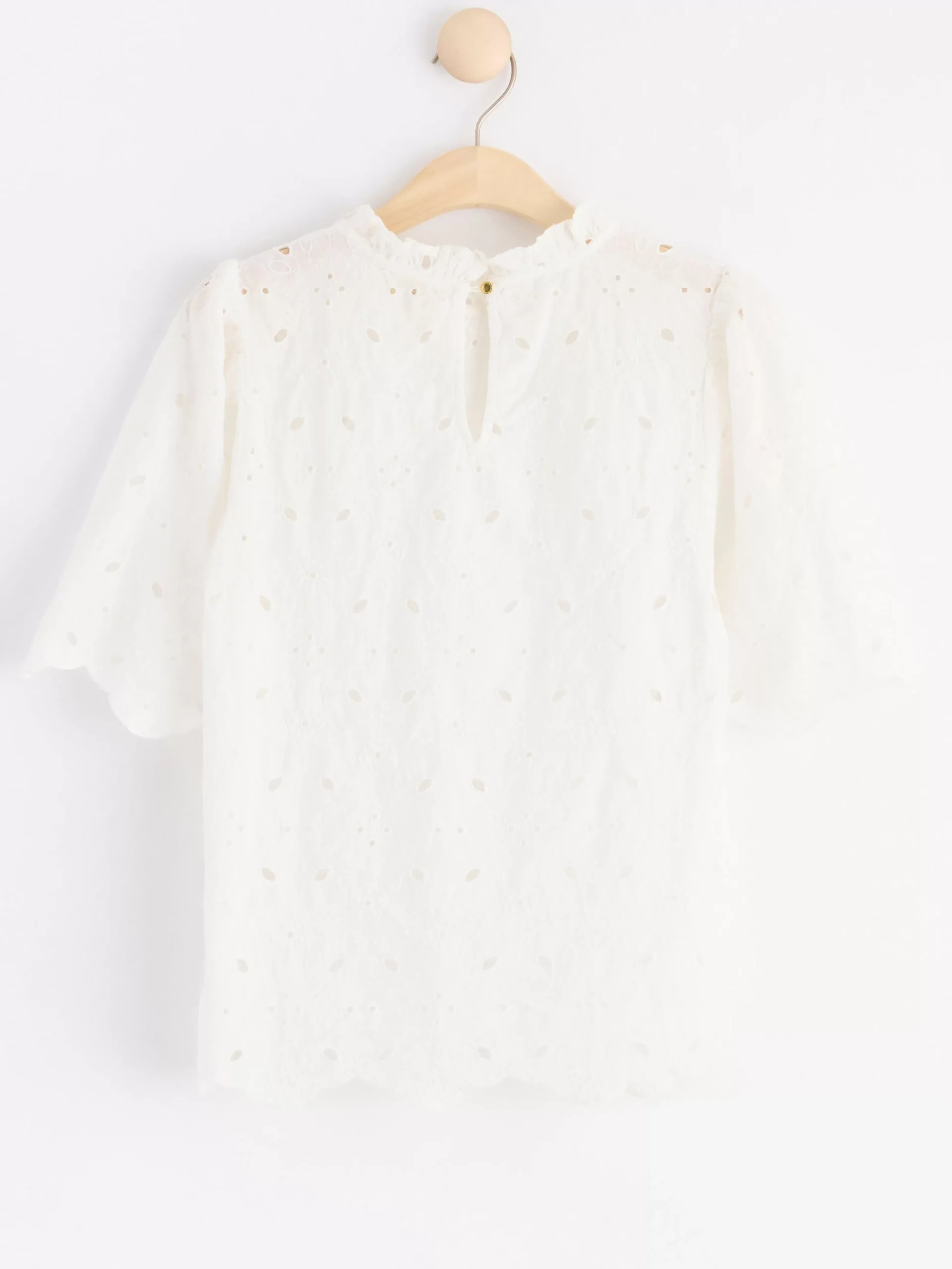Blusar & Skjortor>Lindex Blus Med Broderie Anglaise White