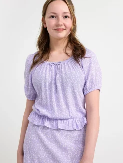 Toppar & T-Shirts>Lindex Blus Med Puffarm Light Lilac